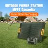 Portable Power Station;  500W Solar Generator with 484Wh Backup Lithium Battery;  110V AC Outlets;  USB-C PD 100W;  Outdoor Generators with LED Light