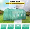 VEVOR Walk-in Tunnel Greenhouse, 15 x 7 x 7 ft Portable Plant Hot House w/ Galvanized Steel Hoops, 1 Top Beam, Diagonal Poles, Zippered Door & 8 Roll-